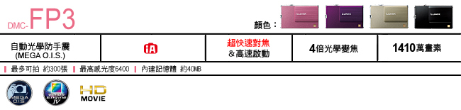 國際牌】《PANASONIC》輕薄美型◇數位相機《DMC-FP3》 - PChome 商店街