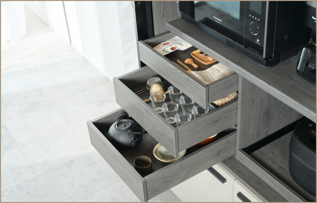 玻璃門家電收納櫃